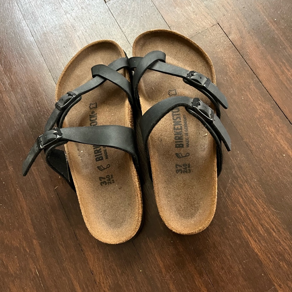 Birkenstock Black Sandals Classic Two-Strap Design